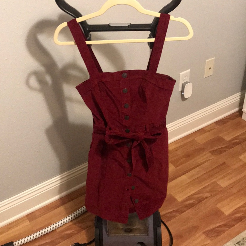 Maroon corduroy dress